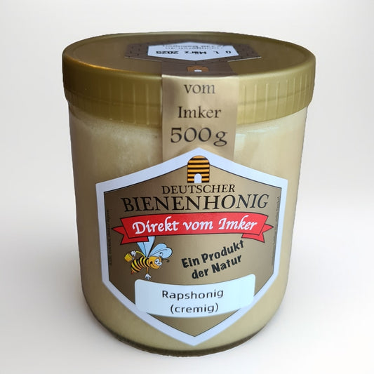 Rapshonig 500 g Glas – feincremig, mild & naturbelassen