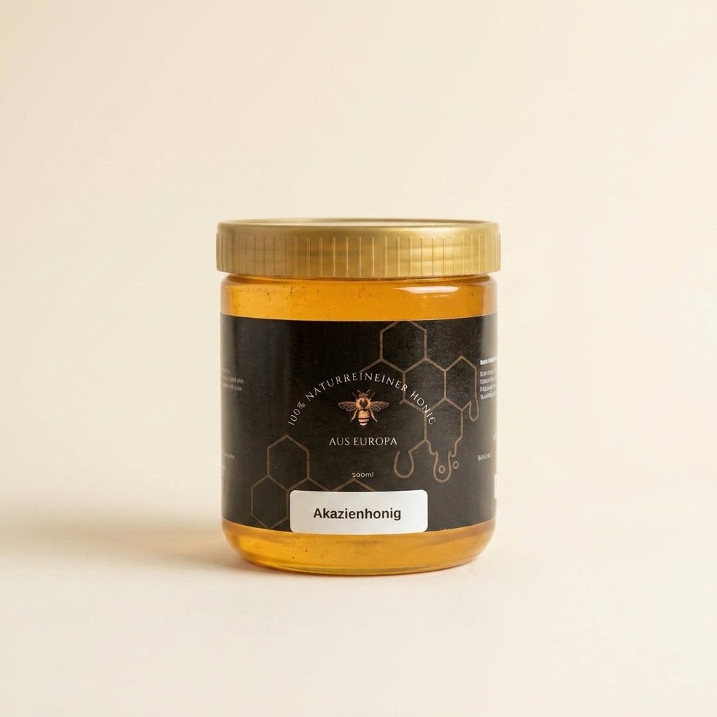 Akazienhonig 500g Glas – mild‑klar & lange flüssig - Imkerei B&J