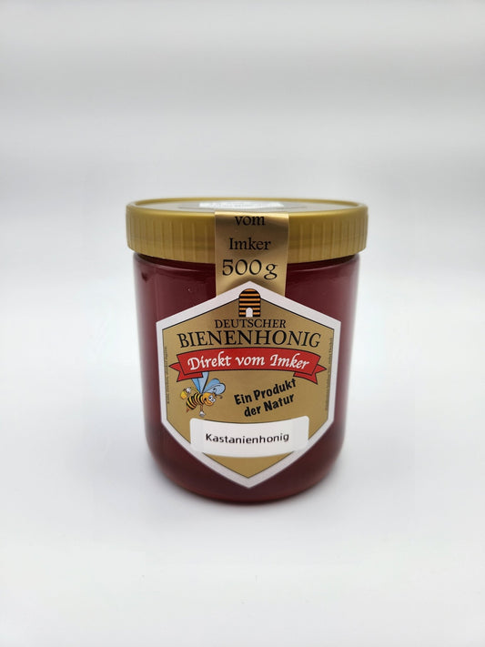 Kastanienhonig 500 g Glas – herzhaft & flüssig - Imkerei B&J