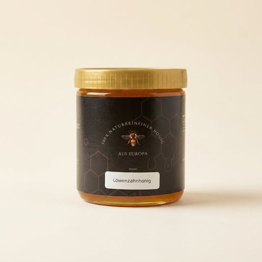 Löwenzahnhonig 500g Glas – florales Aroma, flüssig & mild - Imkerei B&J