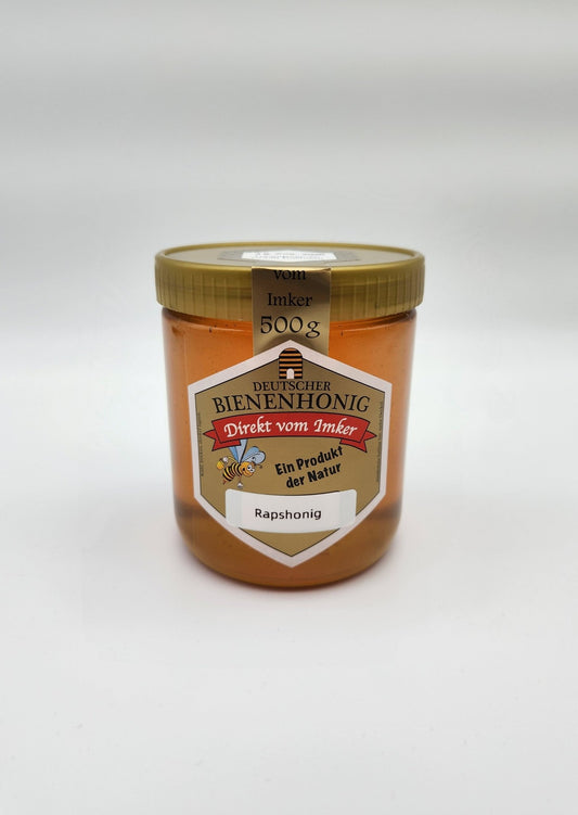 Rapshonig 500 g Glas – mild, hell & aus familiärer Imkerei - Imkerei B&J