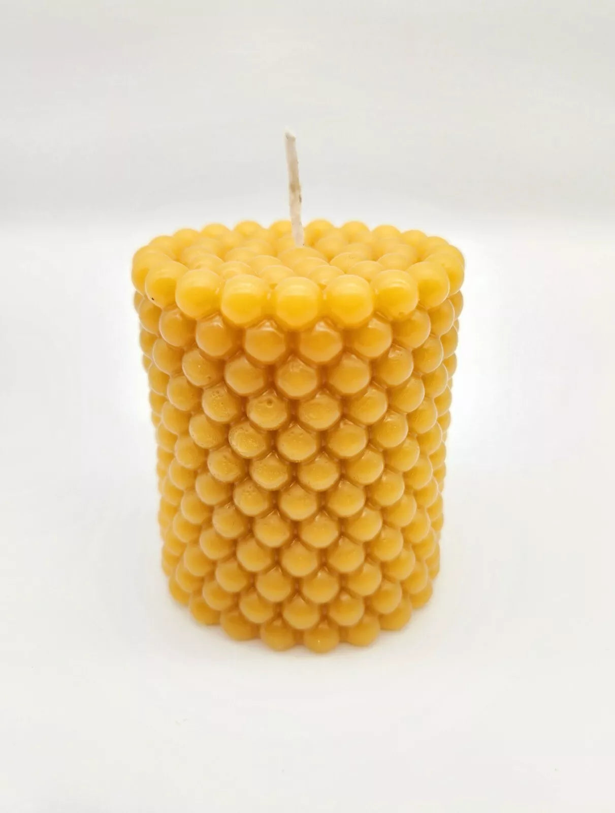 Bubble cylinder beeswax candles - 100% pure natural product from our own beekeeping / Handmade